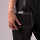 Polly Square Clutch Bag In Black