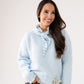Polly Stripe Knit Neck Scarf In Sky Blue