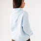 Polly Stripe Knit Neck Scarf In Sky Blue