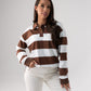 Polly Stripe Rugby Top In Brown
