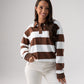 Polly Stripe Rugby Top In Brown