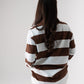 Polly Stripe Rugby Top In Brown