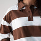 Polly Stripe Rugby Top In Brown