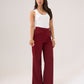 Polly Straight Leg Trousers In Bordeaux