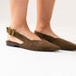 Sadie Faux Suede Slingback Pump In Olive