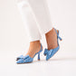 Sadie Polka Dot Bow Heels In Blue