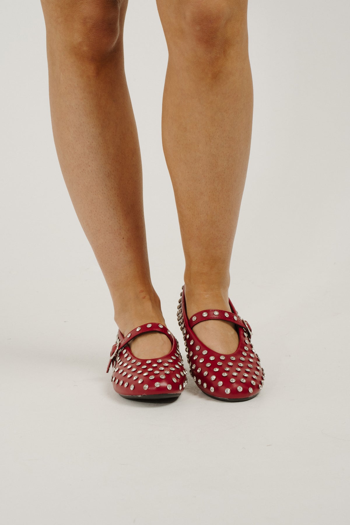 Sadie Embellished Flats In Red