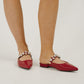 Sadie Metallic Trim Mule In Red