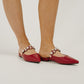 Sadie Metallic Trim Mule In Red