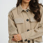 Samantha Crop Cargo Jacket In Beige