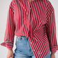 Love Laura Stripe Shirt In Red