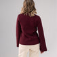 Taylor Asymmetric Button Cardigan In Bordeaux