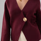 Taylor Asymmetric Button Cardigan In Bordeaux