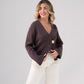 Taylor Asymmetric Button Cardigan In Chocolate