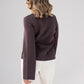Taylor Asymmetric Button Cardigan In Chocolate
