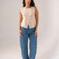 Taylor Asymmetric Sleeveless Knit In Beige