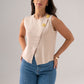 Taylor Asymmetric Sleeveless Knit In Beige