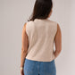 Taylor Asymmetric Sleeveless Knit In Beige