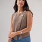 Taylor Asymmetric Sleeveless Knit In Taupe