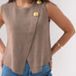 Taylor Asymmetric Sleeveless Knit In Taupe