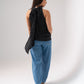Taylor High Neck Polka Dot Top In Black