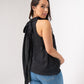 Taylor High Neck Polka Dot Top In Black