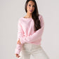 Ella Neck Detail Jumper In Pink