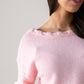 Ella Neck Detail Jumper In Pink