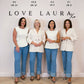 Love Laura Chocolate Trim Turn Up Jeans In Cream