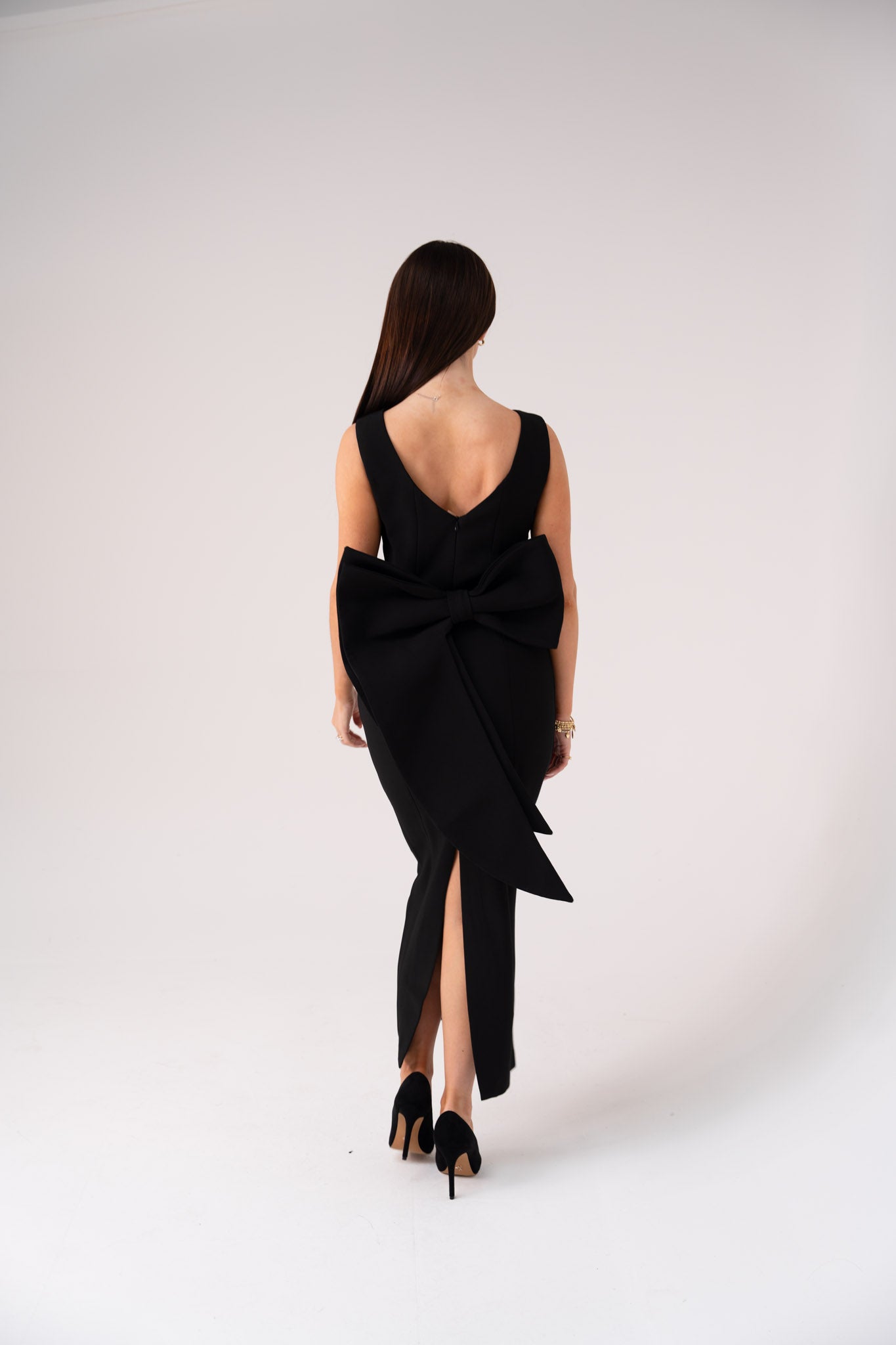 Love Laura Statement Bow Dress In Black