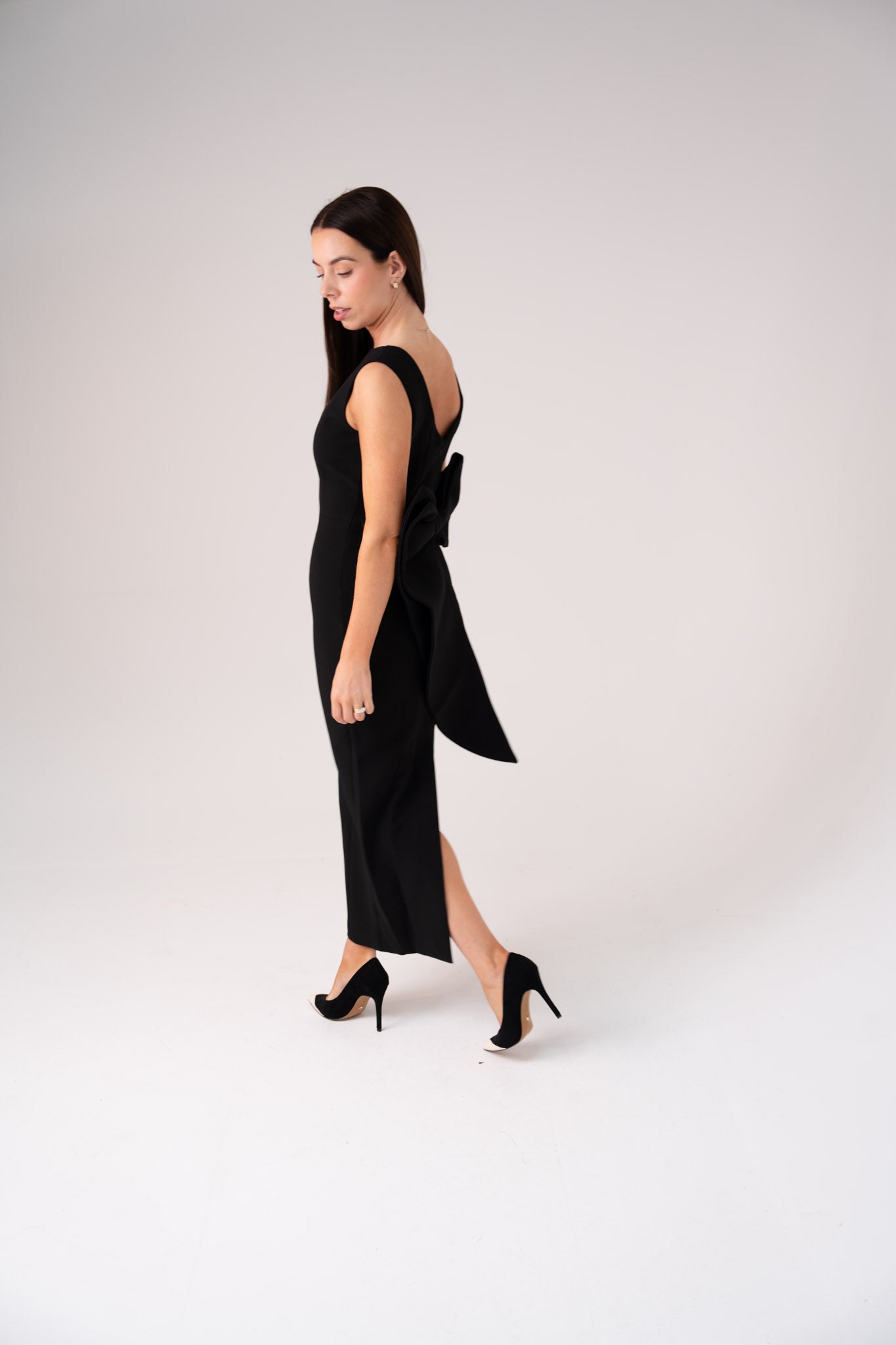 Love Laura Statement Bow Dress In Black