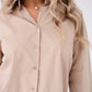 Kiera Contrast Cuff Shirt In Beige