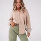 Kiera Contrast Cuff Shirt In Beige