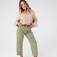 Kiera Contrast Cuff Shirt In Beige
