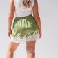 Elsa Lace Trim Shorts In Green