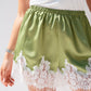 Elsa Lace Trim Shorts In Green