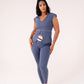 Love Laura Cream Trim Leisure Top In Navy