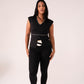 Love Laura Cream Trim Leisure Top In Black