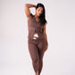 Love Laura Cream Trim Leisure Top In Chocolate