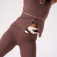 Love Laura Cream Trim Leggings In Chocolate
