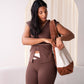 Love Laura Cream Trim Leisure Top In Chocolate