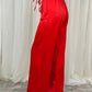 Erica Satin Trousers In Red