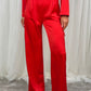 Erica Satin Trousers In Red