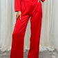 Erica Satin Trousers In Red