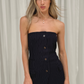 Jasmine Strapless Top In Navy Pinstripe