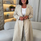 Grace Button Front Two Piece In Beige