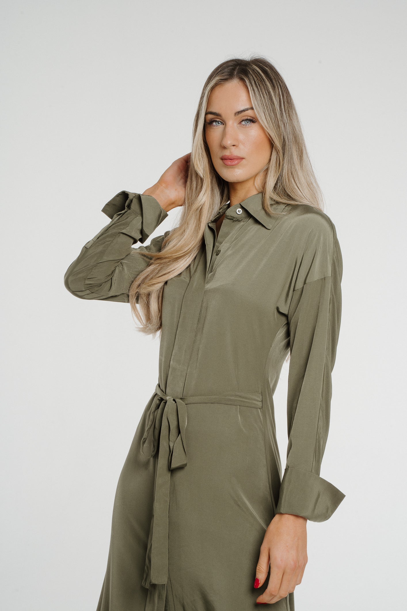Penny Wrap Dress In Khaki