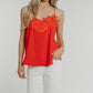 Lydia Floral Trim Cami In Red
