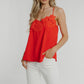 Lydia Floral Trim Cami In Red