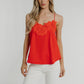 Lydia Floral Trim Cami In Red